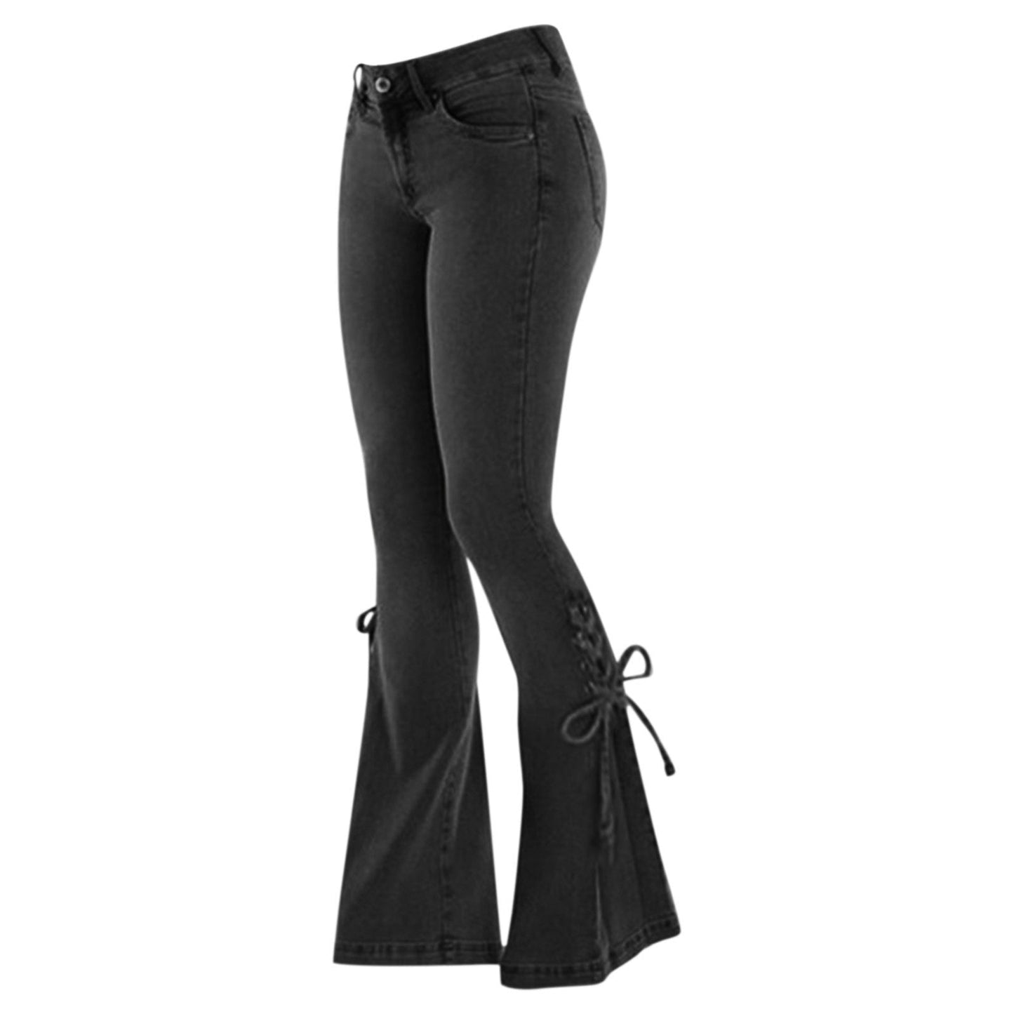 Doo-Wop Cowgirl Lace-up Strap Jeans