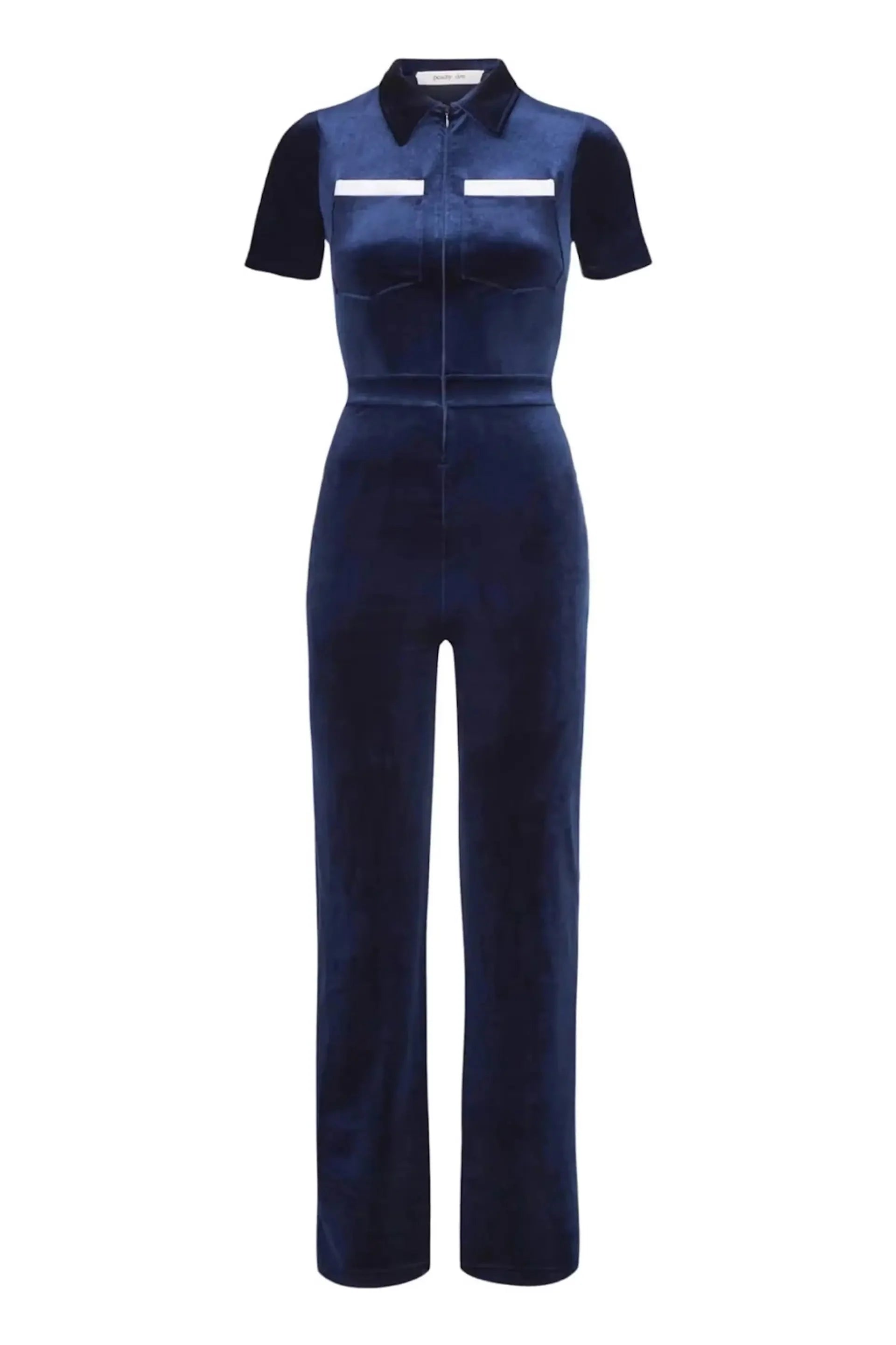 Double-Pocket Bodycon Velvet Jumpsuit-Luxandluxy