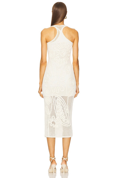 Fantasy Flower Net Midi Dress