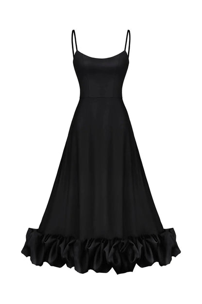 Flounce Bustier Midi Dress-Luxandluxy