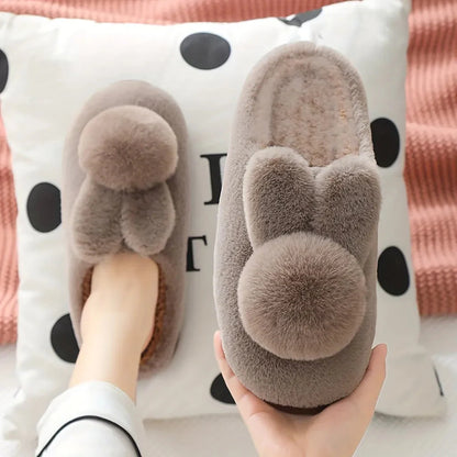 Furry Rabbit Ears Slippers-Luxandluxy