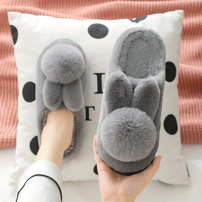 Furry Rabbit Ears Slippers-Luxandluxy