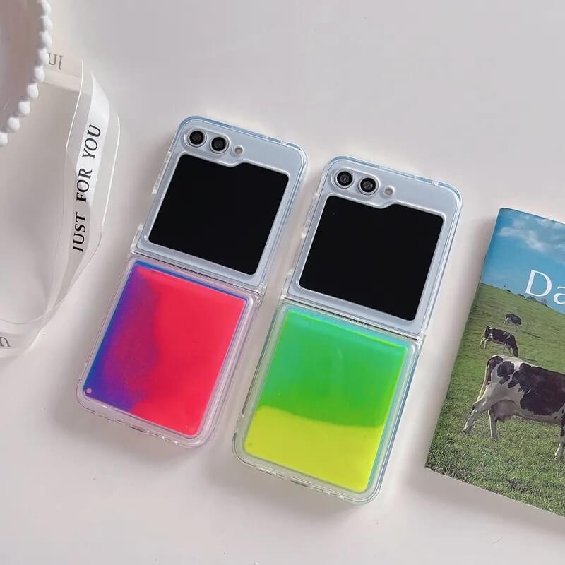 Glow in Dark Quicksand Z Flip 5 Case-Luxandluxy