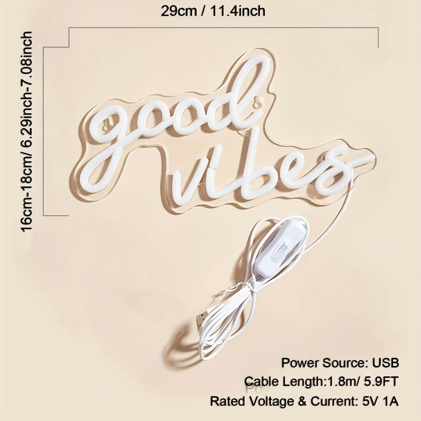 Good Vibes Neon Light-Luxandluxy