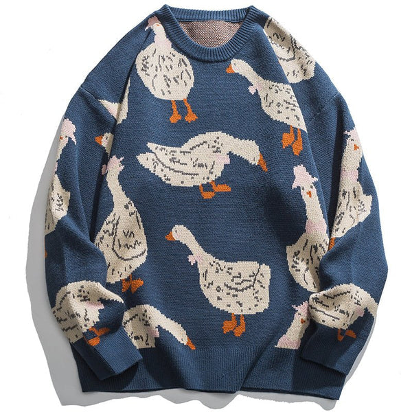 Goose Print Sweater-Luxandluxy