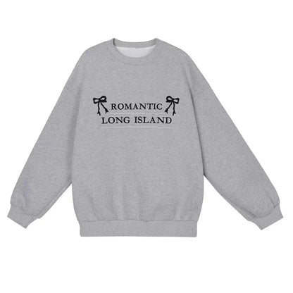 Grey Romantic Long Island Sweatshirt-Luxandluxy