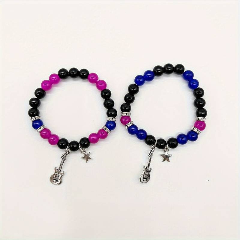 Guitar Star Beaded BFF Bracelets-Luxandluxy