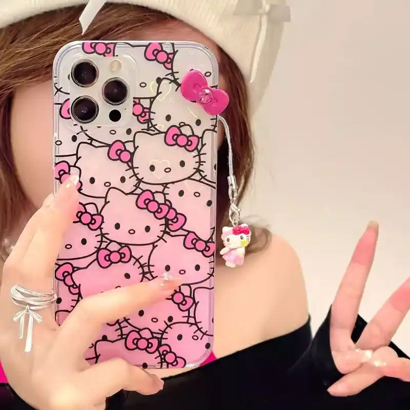 Hello Kitty Bow Holographic iPhone Case-Luxandluxy