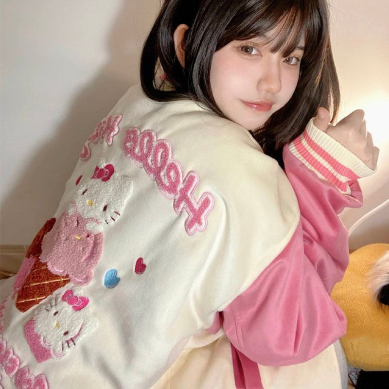 Hello Kitty Embroidered Jacket-Luxandluxy