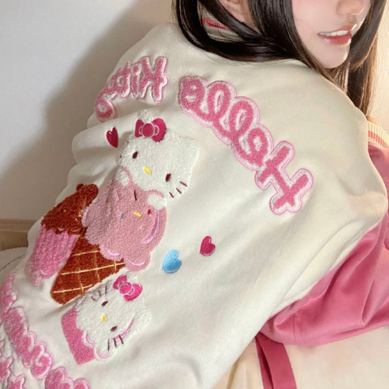 Hello Kitty Embroidered Jacket-Luxandluxy