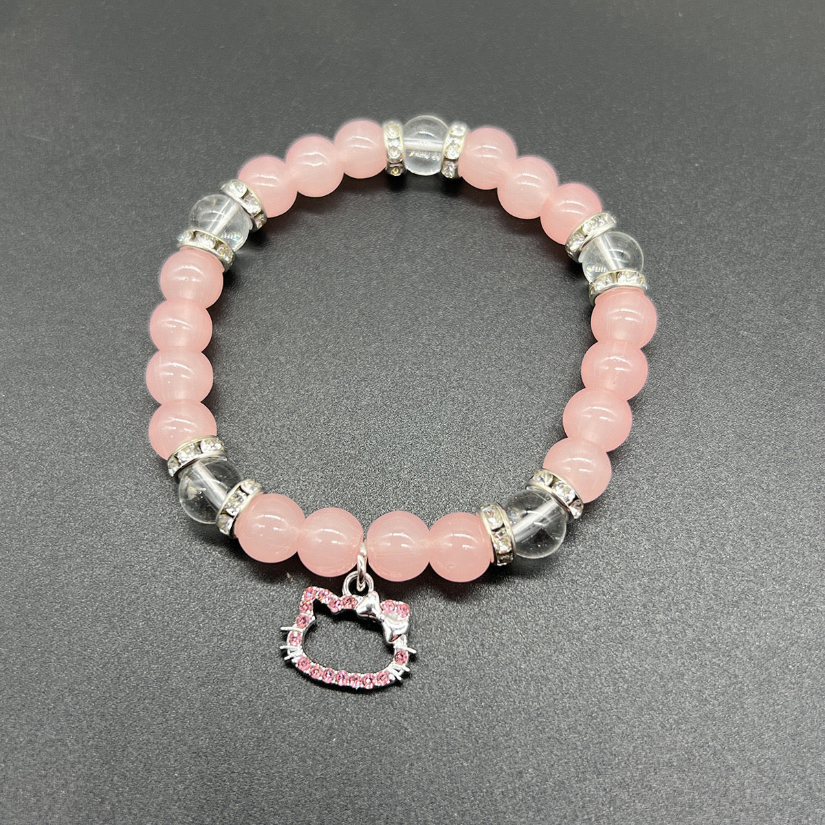 Hello Kitty Hollow Charm Beaded Bracelet-Luxandluxy