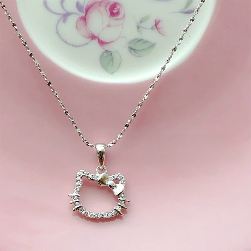 Hello Kitty Necklace & Ring-Luxandluxy