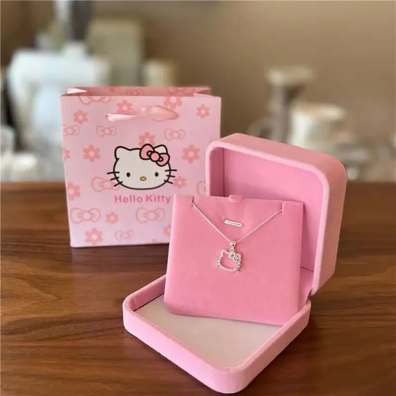 Hello Kitty Necklace & Ring-Luxandluxy