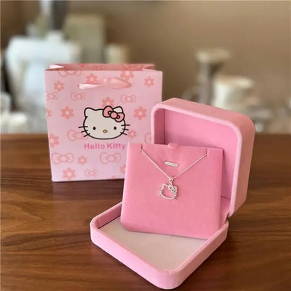 Hello Kitty Necklace & Ring-Luxandluxy