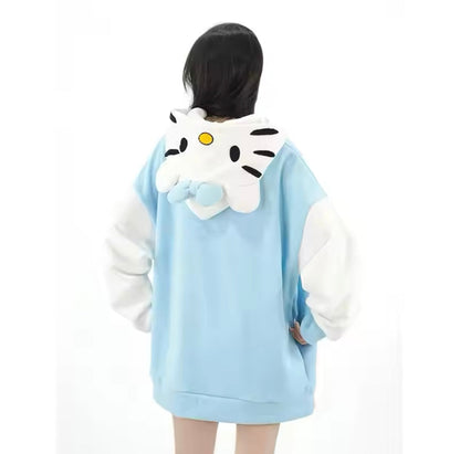 Hello Kitty Oversized Fleece Hoodie-Luxandluxy