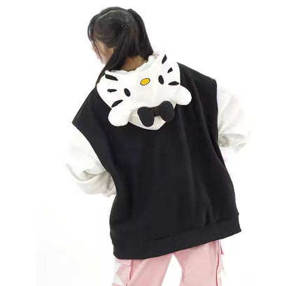 Hello Kitty Oversized Fleece Hoodie-Luxandluxy