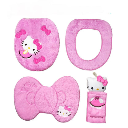 Hello Kitty Toilet Decor Set-Luxandluxy