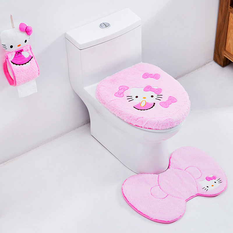 Hello Kitty Toilet Decor Set-Luxandluxy