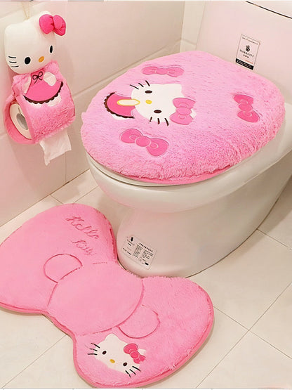 Hello Kitty Toilet Decor Set-Luxandluxy