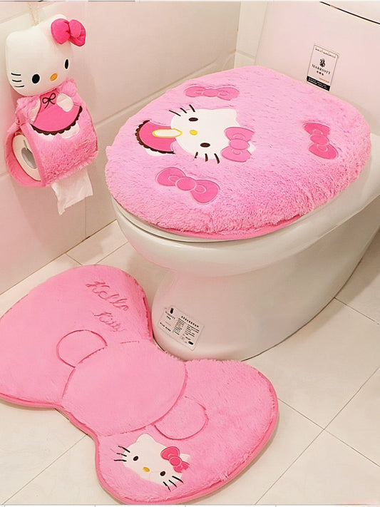 Hello Kitty Toilet Decor Set-Luxandluxy