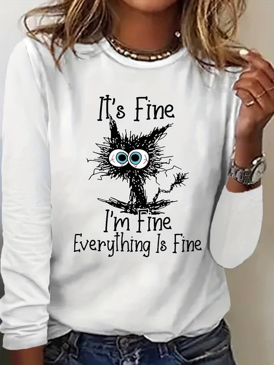 It's Fine I'm Fine Long Sleeve Shirt-Luxandluxy