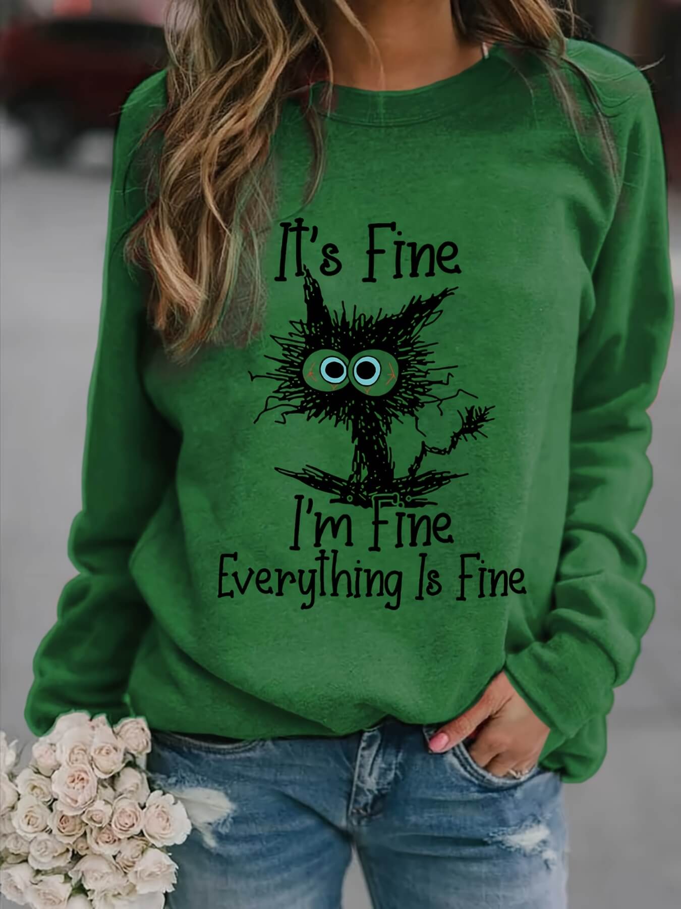 It's Fine I'm Fine Sweatshirt-Luxandluxy