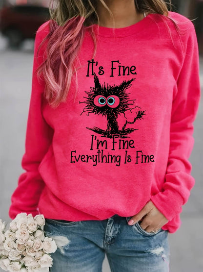 It's Fine I'm Fine Sweatshirt-Luxandluxy