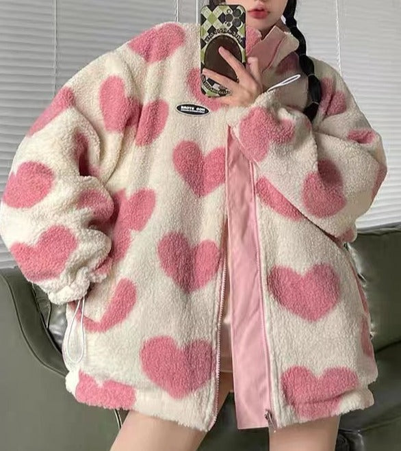 Kawaii Heart Double Sided Jacket-Luxandluxy