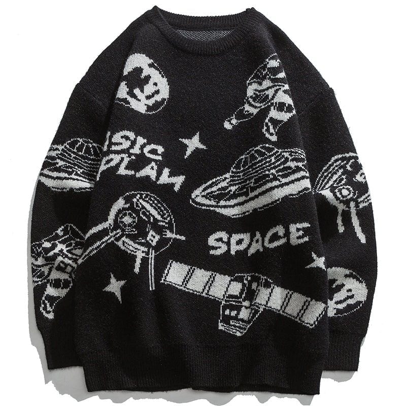 Space Station Graphic Knitted Sweater