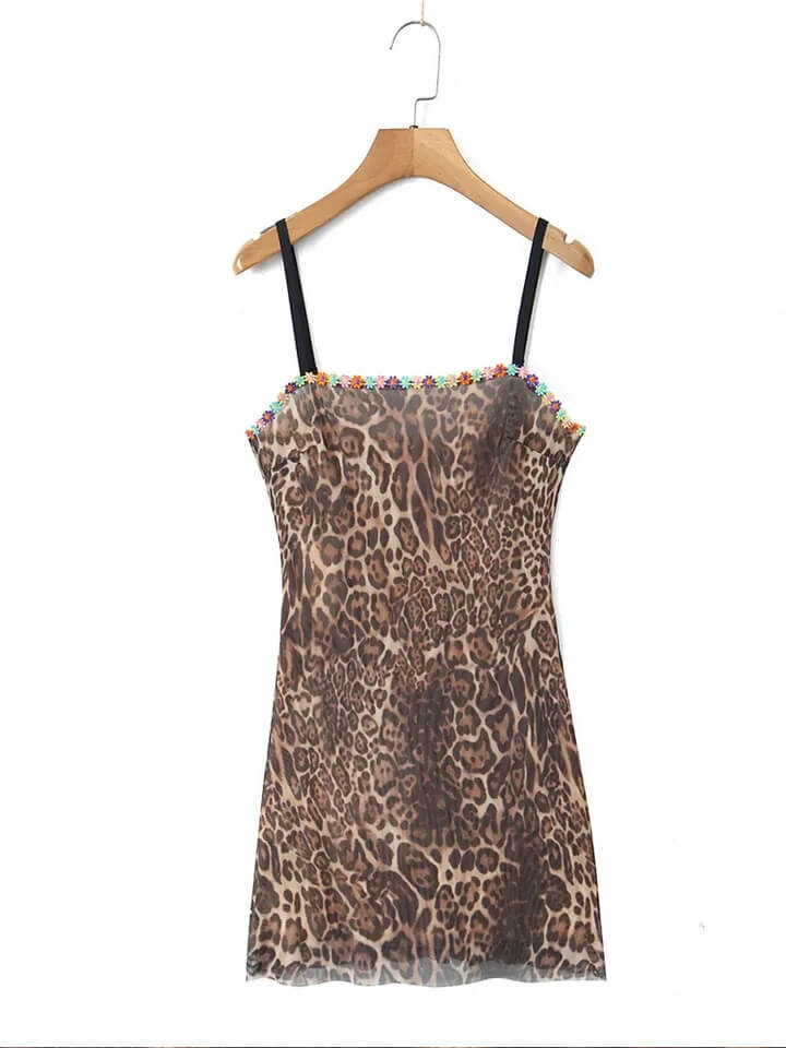 Leopard Print Mini Dress-Luxandluxy