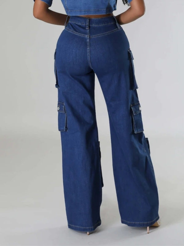 Lily High Rise Cargo Jeans