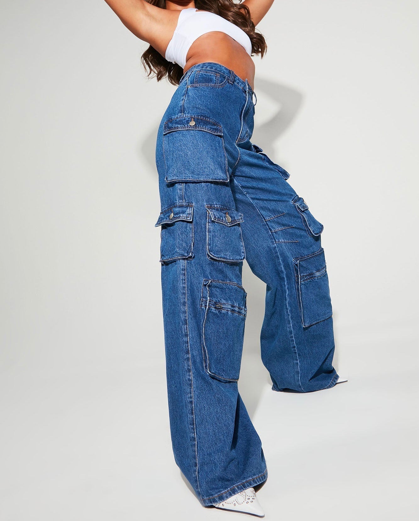 Lily High Rise Cargo Jeans