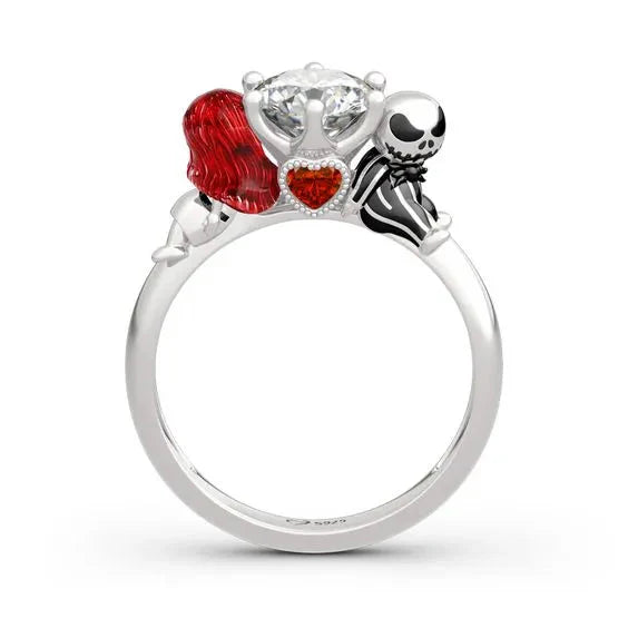 Love Skull Red Hair Ring-Luxandluxy