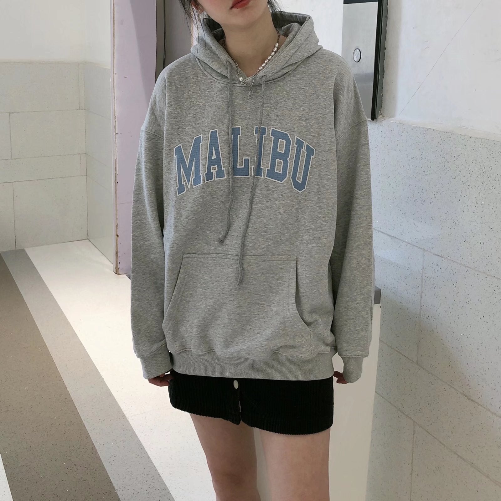 Malibu Grey Hoodie-Luxandluxy