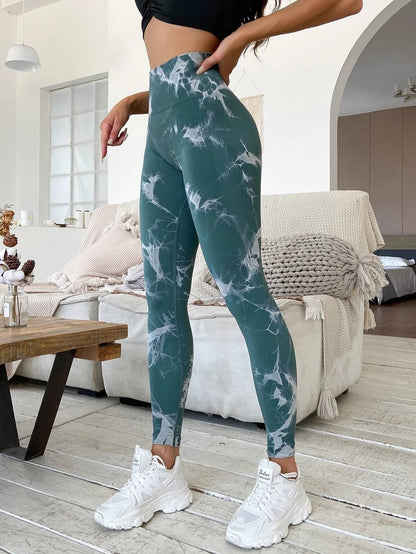 Marble Design Yoga Leggings-Luxandluxy