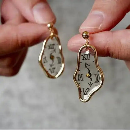 Melting Dali Clock Earrings-Luxandluxy