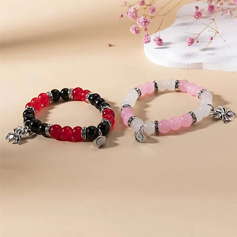 Miles & Gwen Magnetic Beaded Couples Bracelets-Luxandluxy