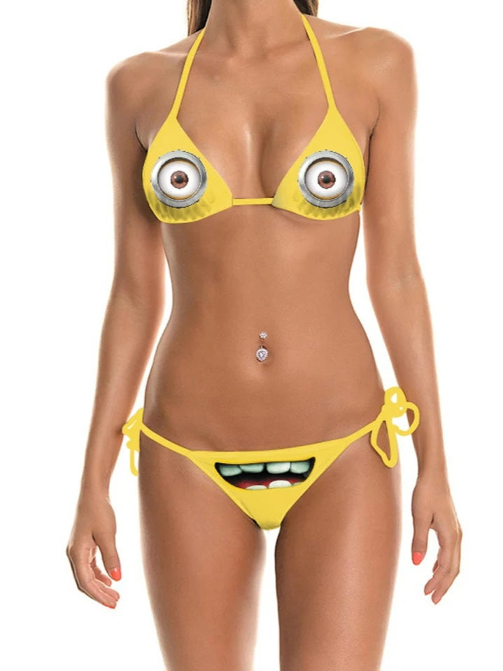 Minion Face Bikini Set-Luxandluxy