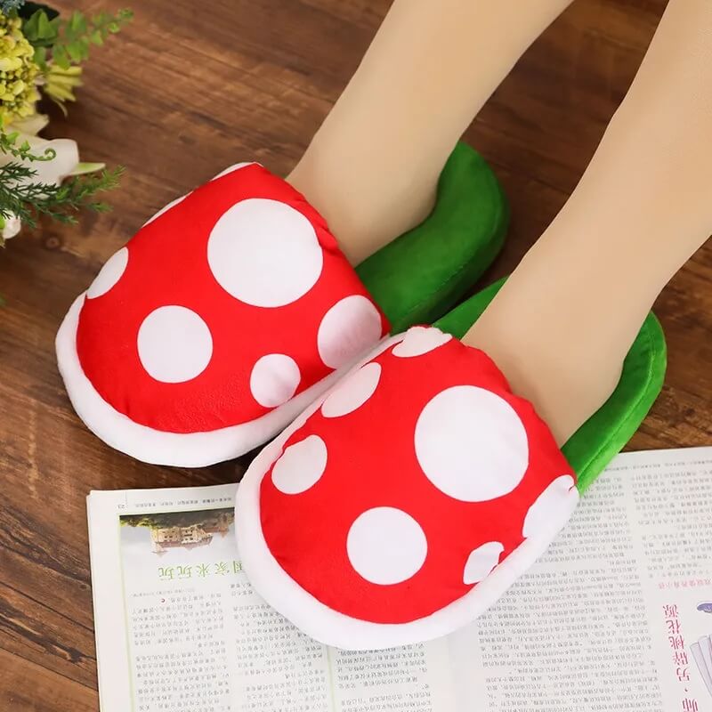 Mushroom Pirhanha Plant Slippers-Luxandluxy