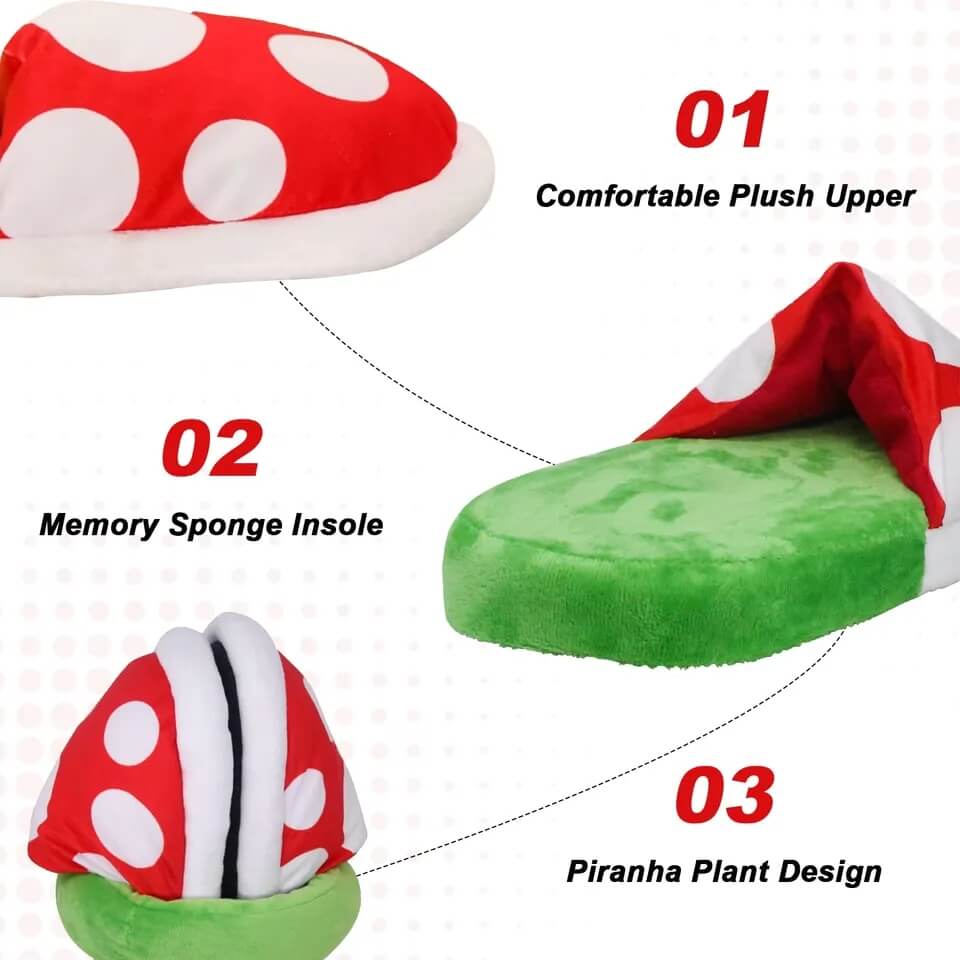 Mushroom Pirhanha Plant Slippers-Luxandluxy