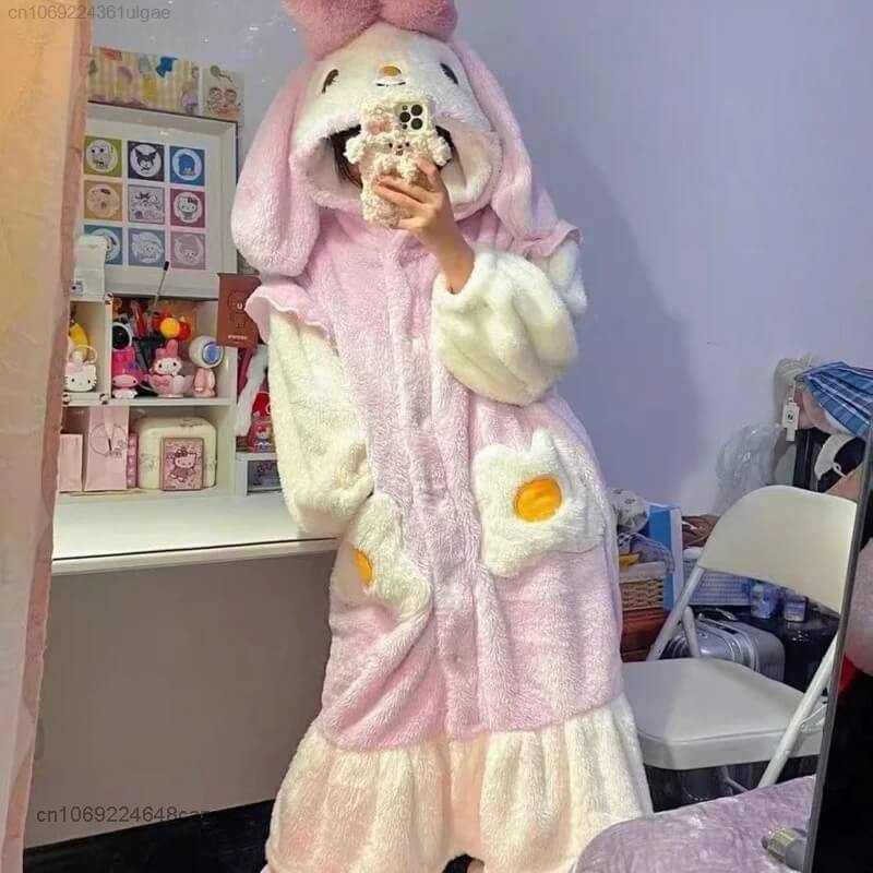 My Melody Fleece Nightgown-Luxandluxy