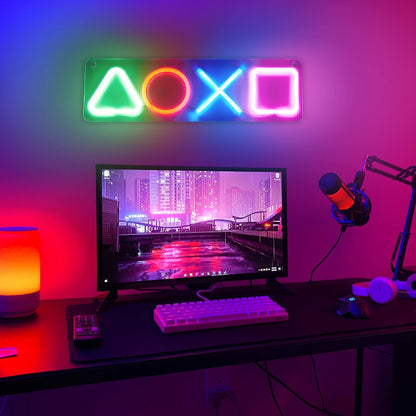 Neon Playstation Buttons Sign Light-Luxandluxy