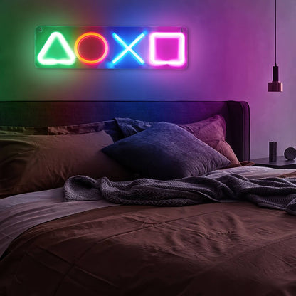 Neon Playstation Buttons Sign Light-Luxandluxy