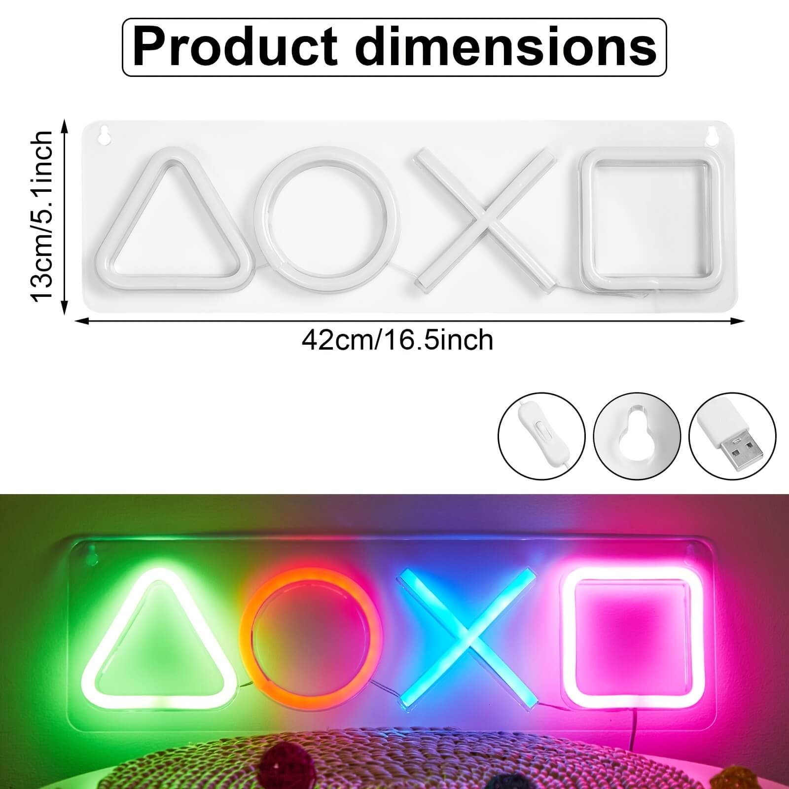 Neon Playstation Buttons Sign Light-Luxandluxy