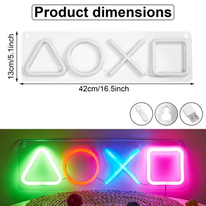 Neon Playstation Buttons Sign Light-Luxandluxy