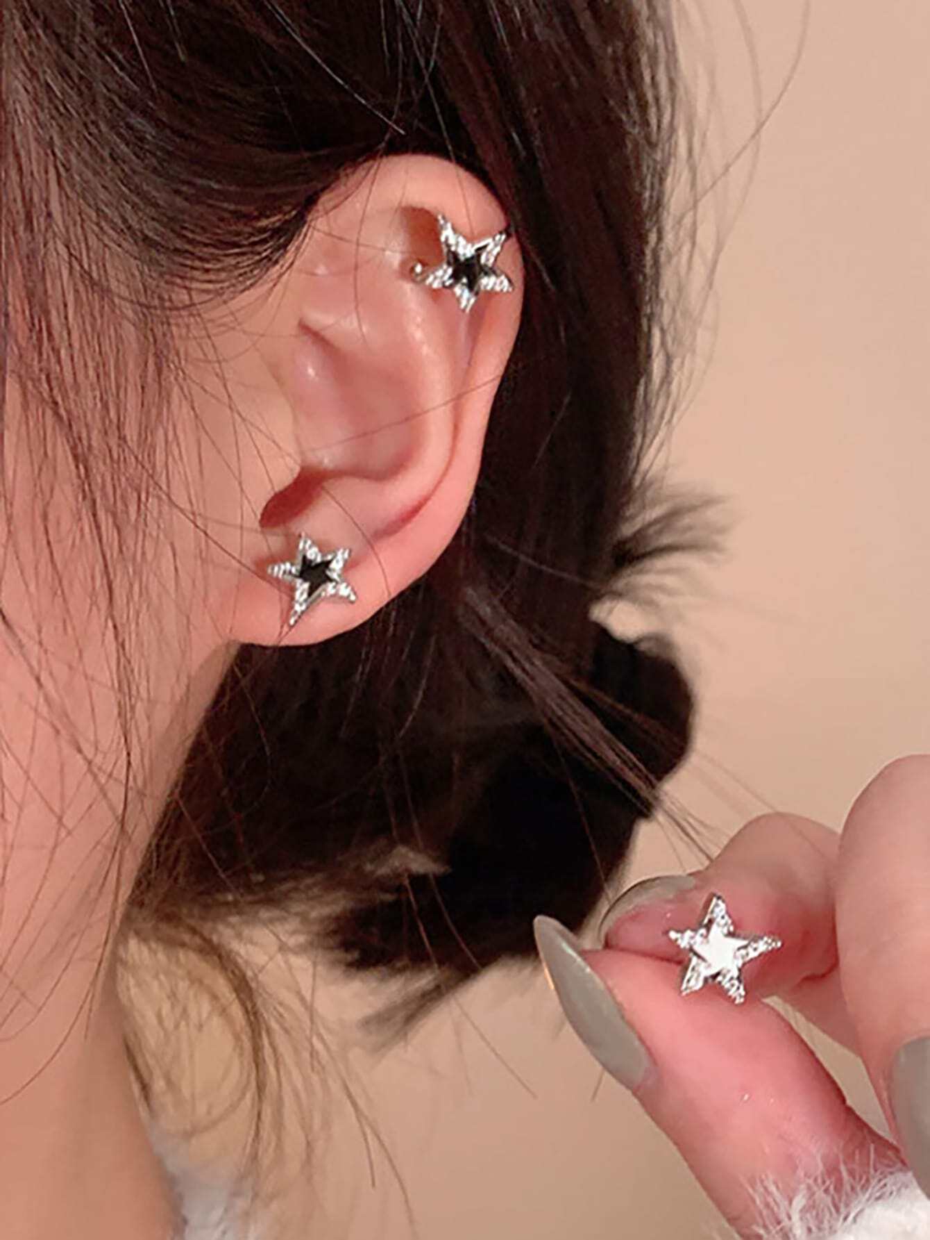 Neutral Star Earrings-Luxandluxy