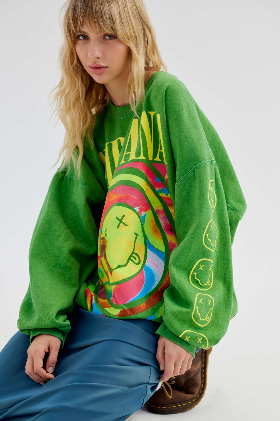 Nirvana Smiley Face Sweatshirt-Luxandluxy