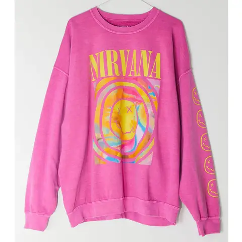 Nirvana Smiley Face Sweatshirt-Luxandluxy