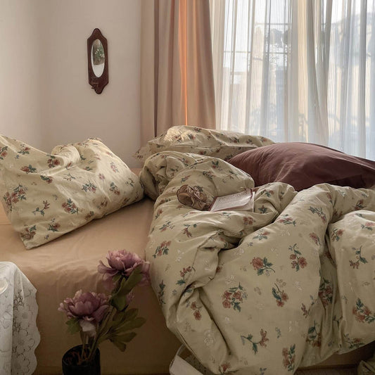 Old Fashioned Floral Bedding Set-Luxandluxy