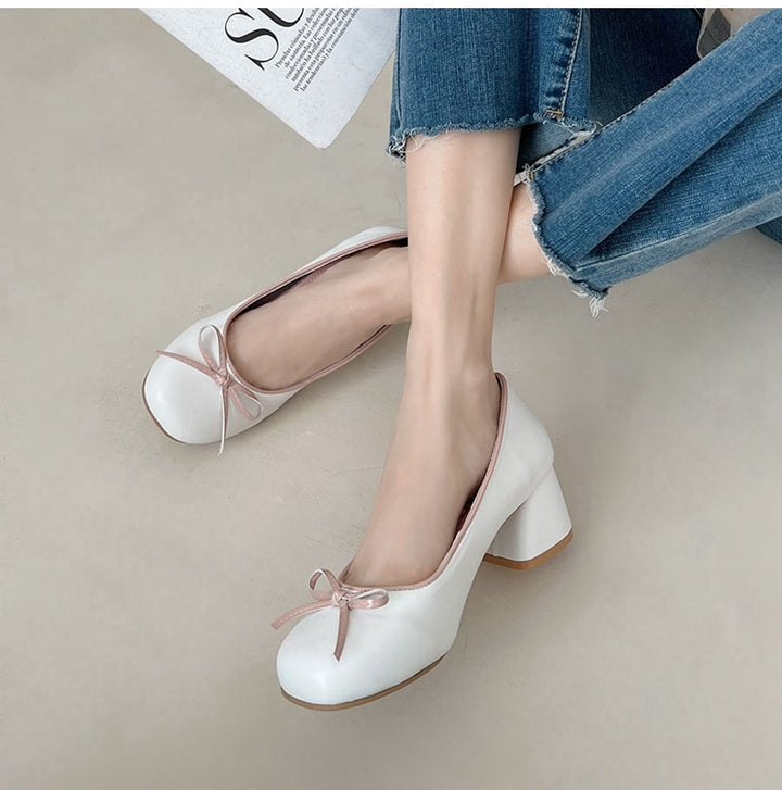 Pale Round Toe Shoes-Luxandluxy